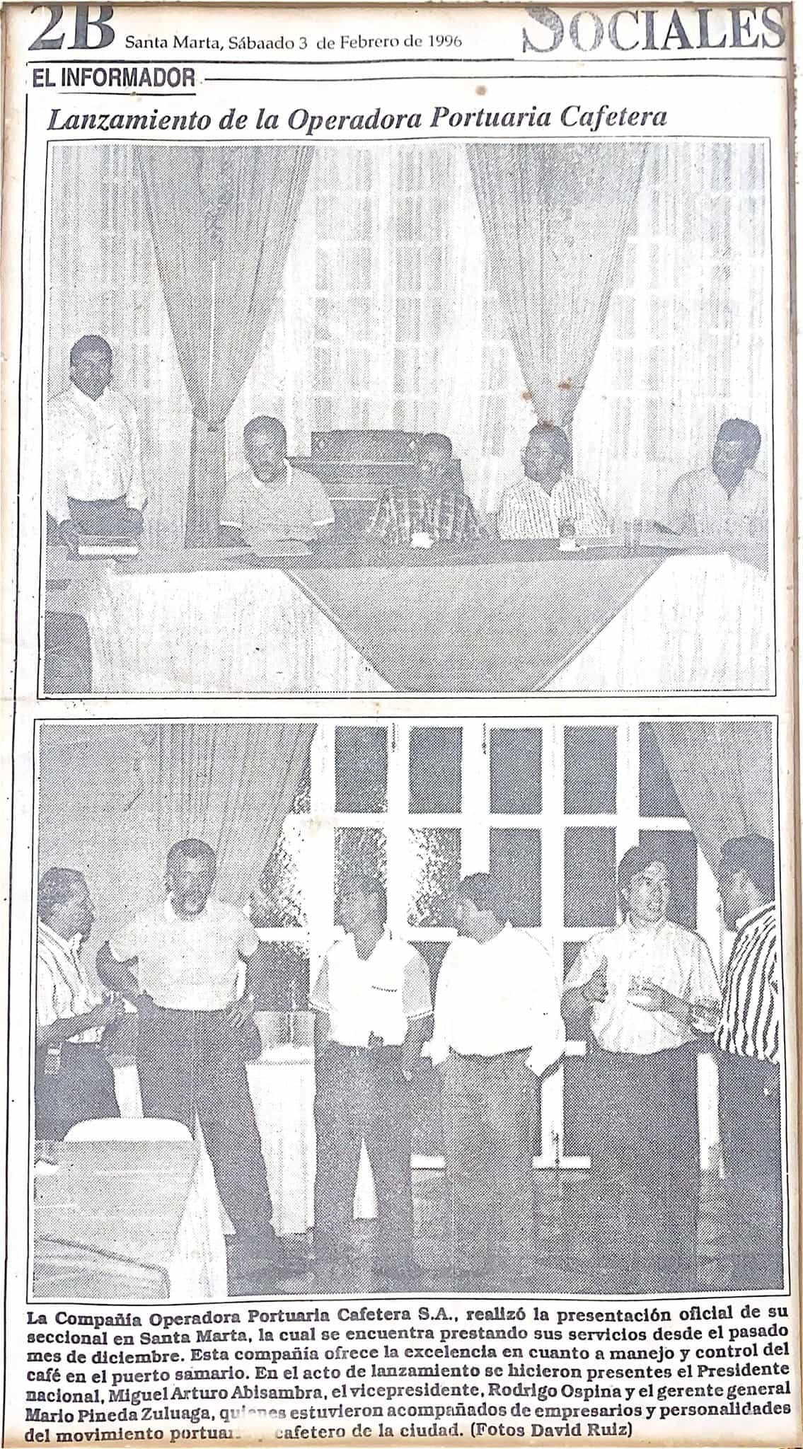 Imagen de portada de periodico del lanzamiento de la C.O.P.C. S.A.